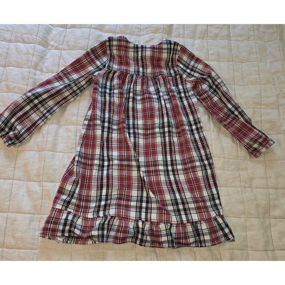 Disney Flannel Pajama Gown Mickey Mouse Holiday Plaid Christmas Girl Size 7/8‎ - Picture 3 of 10